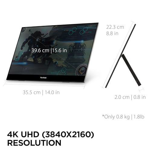 15.6 Inch 4K UHD Portable OLED Monitor with USB C, Mini HDMI, and Built-in Stand H65491
