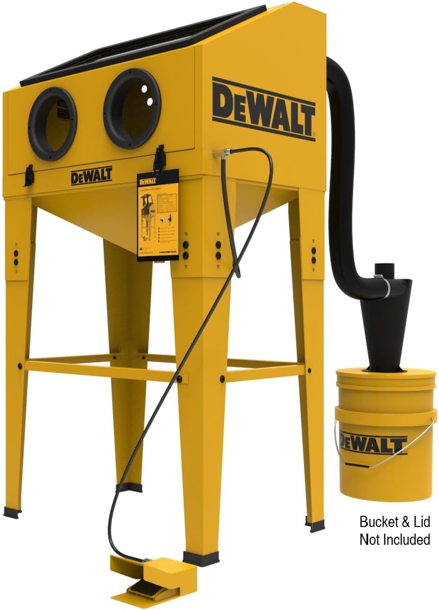 DEWALT Abrasive Blast Cabinet, Modular Standalone or Benchtop Sand Blasting Cabinet 20 CFM @ 90 PSI, Max Pressure 125 PSI (DXCM009-0370)