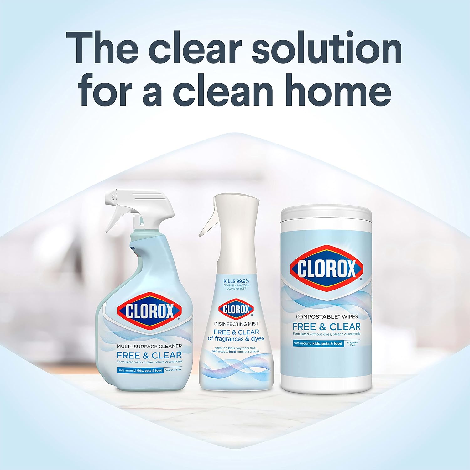 Disinfecting Mist, 2-Pack Spray Bottle with Refill, 14 Fl Oz Each I649833