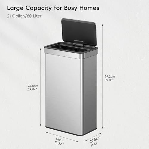 Touchless Motion Sensor Trash Can, 13.2 Gallon, Brushed Stainless Steel K748461