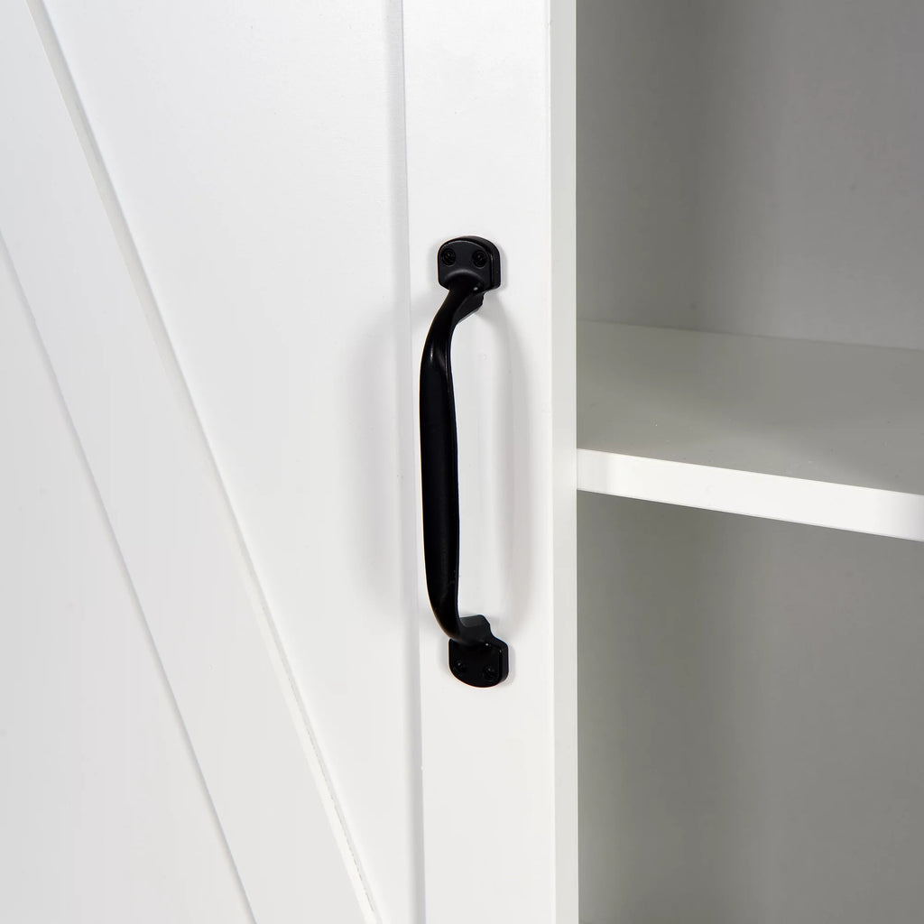 Over-the-Toilet Storage Cabinet with Adjustable Shelves and Barn Door K2863