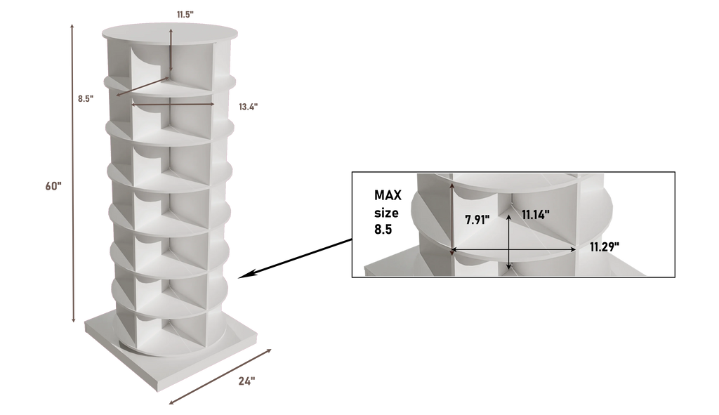 360° Rotating Shoe Rack 7-Tiers Organizer, Spinning Shoe Storage Tower for Entryway U879492