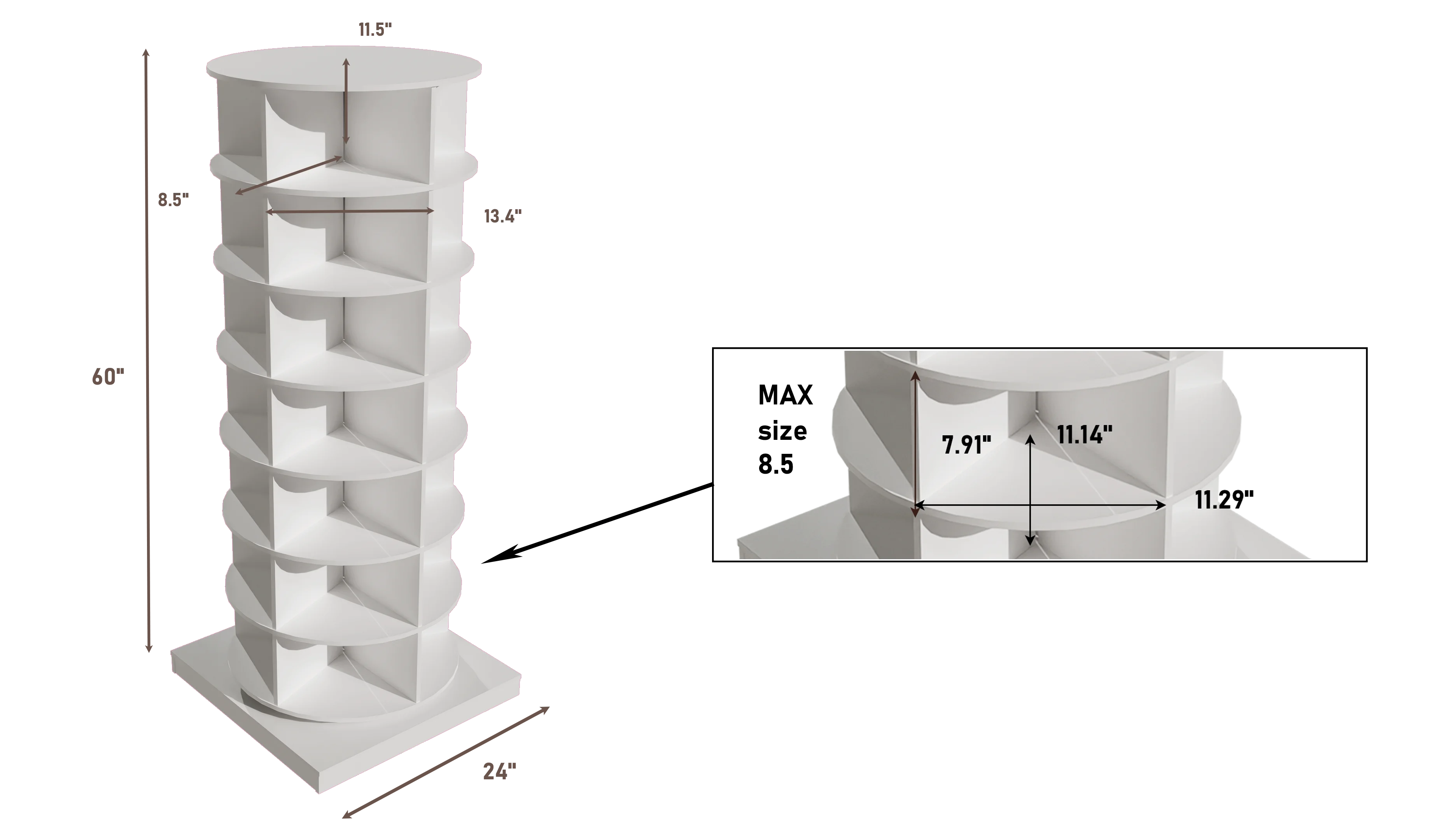 360° Rotating Shoe Rack 7-Tiers Organizer, Spinning Shoe Storage Tower for Entryway U879492