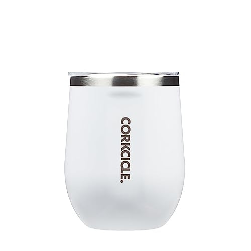 Insulated Stemless Wine Glass Tumbler, 12 oz, Stainless Steel, Powder Blue T624