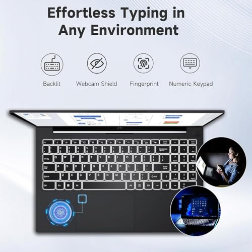 15.6" IPS FHD Laptop, Intel 6 Core i3, 8GB RAM 256GB SSD, Backlit Keyboard, Fingerprint, Win 11 N234426