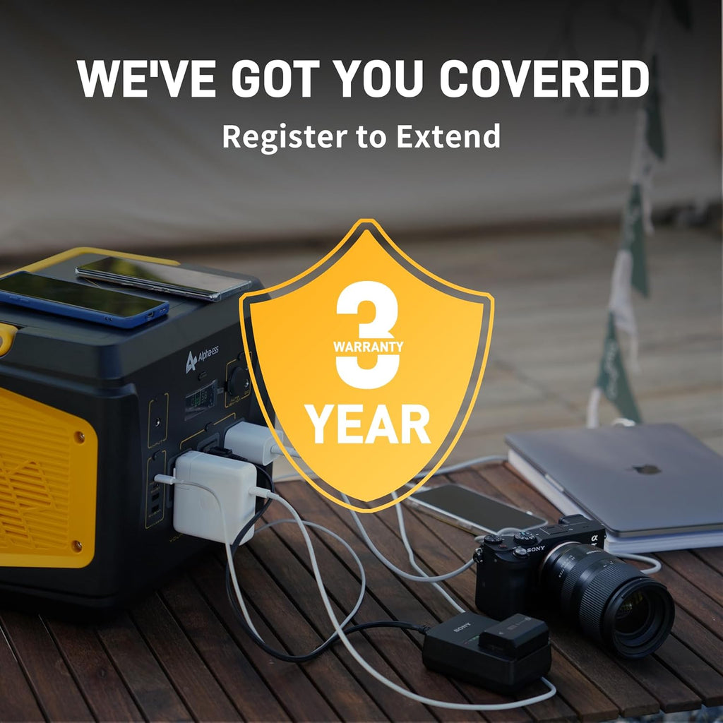 Portable Power Station 1000W Solar Generator 1036.8Wh with 3 AC Outlets N9171