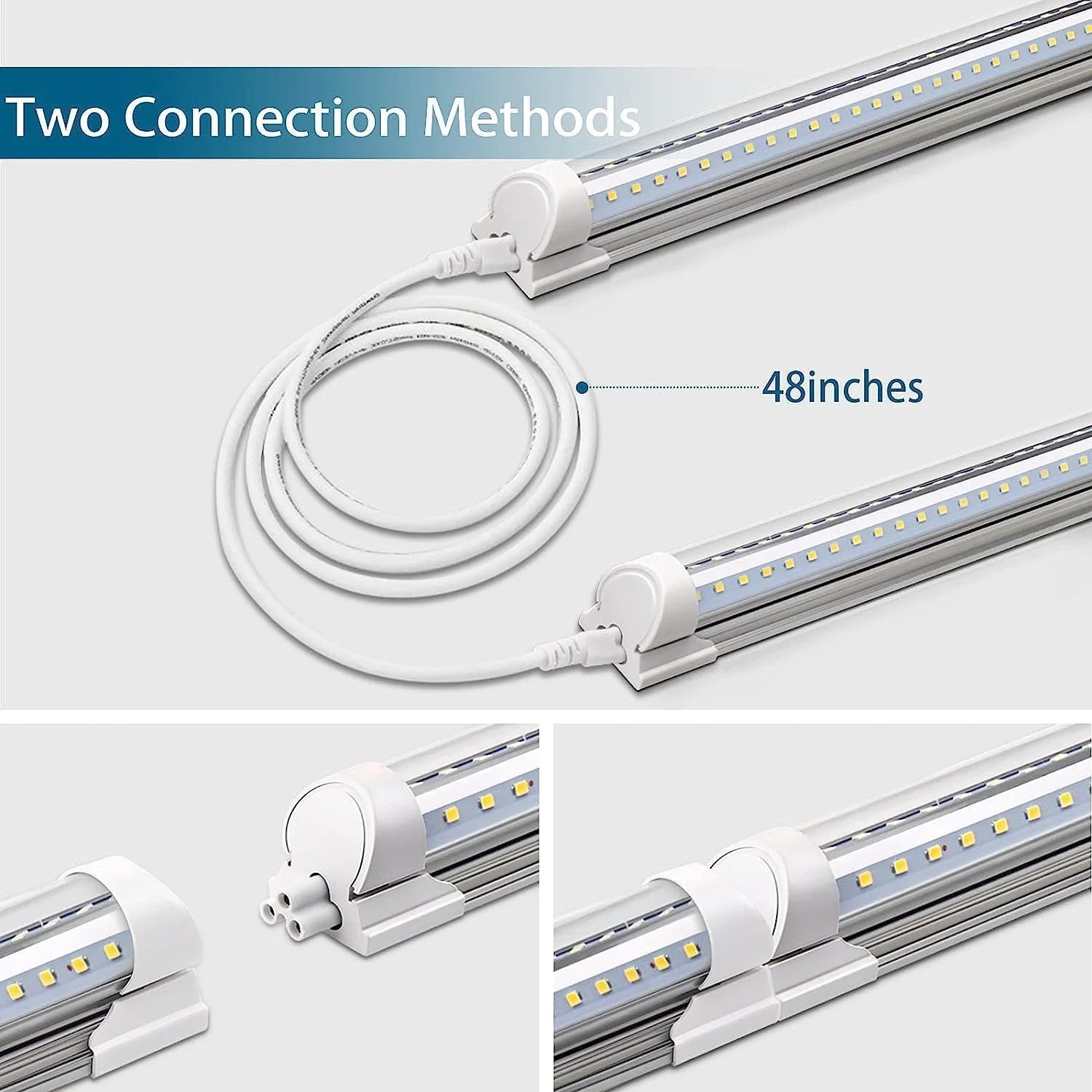 8FT LED Shop Light, 72W 9000LM 5000K, Linkable, 4 Pack D127
