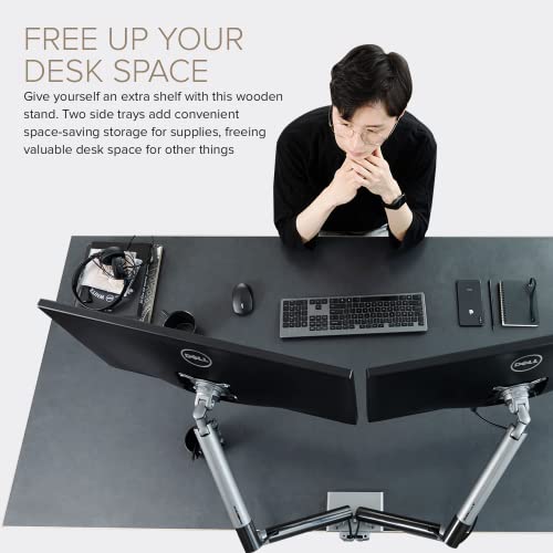 Dual Monitor Arm Mount Stand for Desk, Adjustable Full Motion, Fits 17"-32" VESA Displays D740701