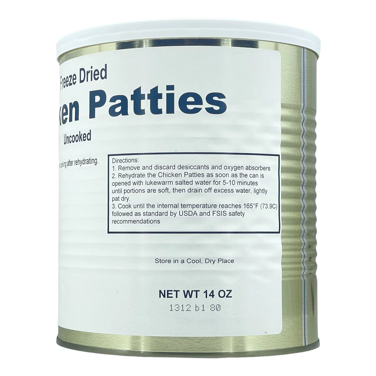 Freeze Dried Chicken Patties Emergency Food, 6 Cans W17716
