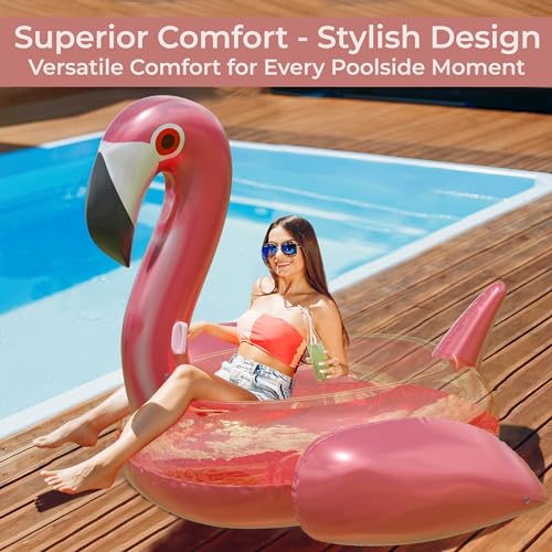Giant Pink Flamingo Pool Float for Adults & Kids E16874