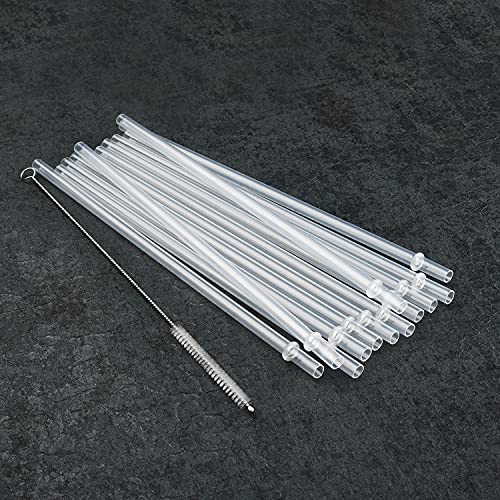 Reusable Clear Plastic Straws with Cleaning Brush O899