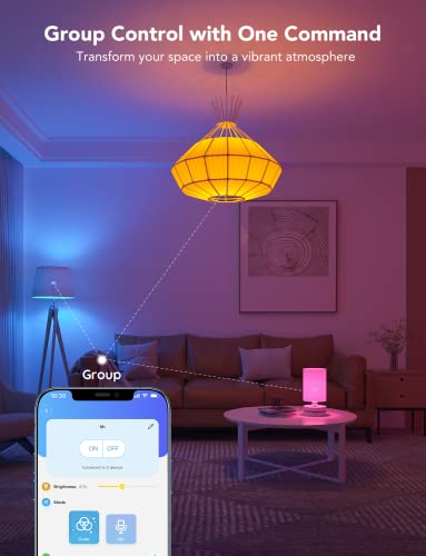 Smart Light Bulbs, WiFi & Bluetooth Color Changing, Music Sync, 2 Pack Y12792