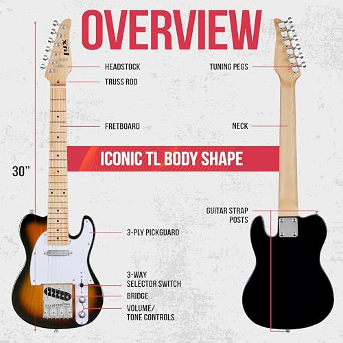 39" Electric Guitar, Full-Size Paulownia Wood Body, C-Shape Neck Q93127