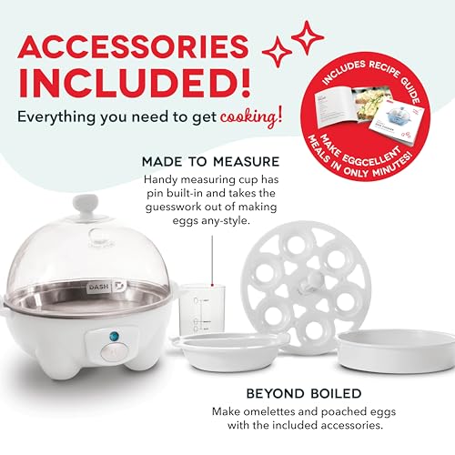 Rapid Egg Cooker for 6 Eggs, Hard Boiled, Poached, Scrambled, or Omelets, Auto Shut Off - Black O7665