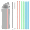Silicon Replacement Straws for Owala FreeSip 19oz 24oz 32oz Water Bottle, 3pcs Reusable Straws with Cleaning Brush for Owala Insulated Water Bottle 24oz 32oz and Flip 25oz, Bottle Accessories