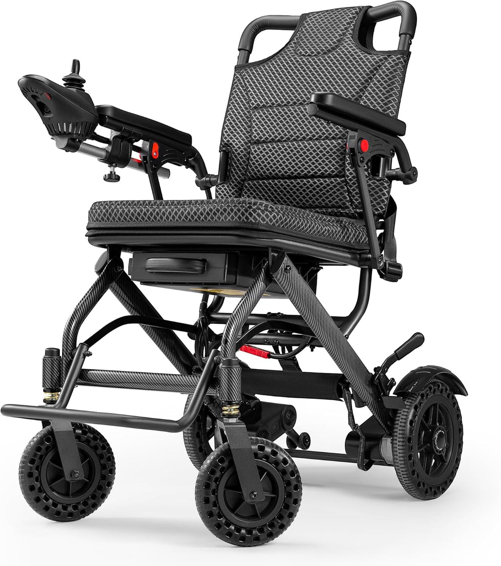 Electric Wheelchair Super Lightweight,Only 38lbs, Foldable Electric Wheelchair for Adults,Travel Size,Airline Approved,Intelligent Folding Electric Wheelchairs for Seniors, All Terrain