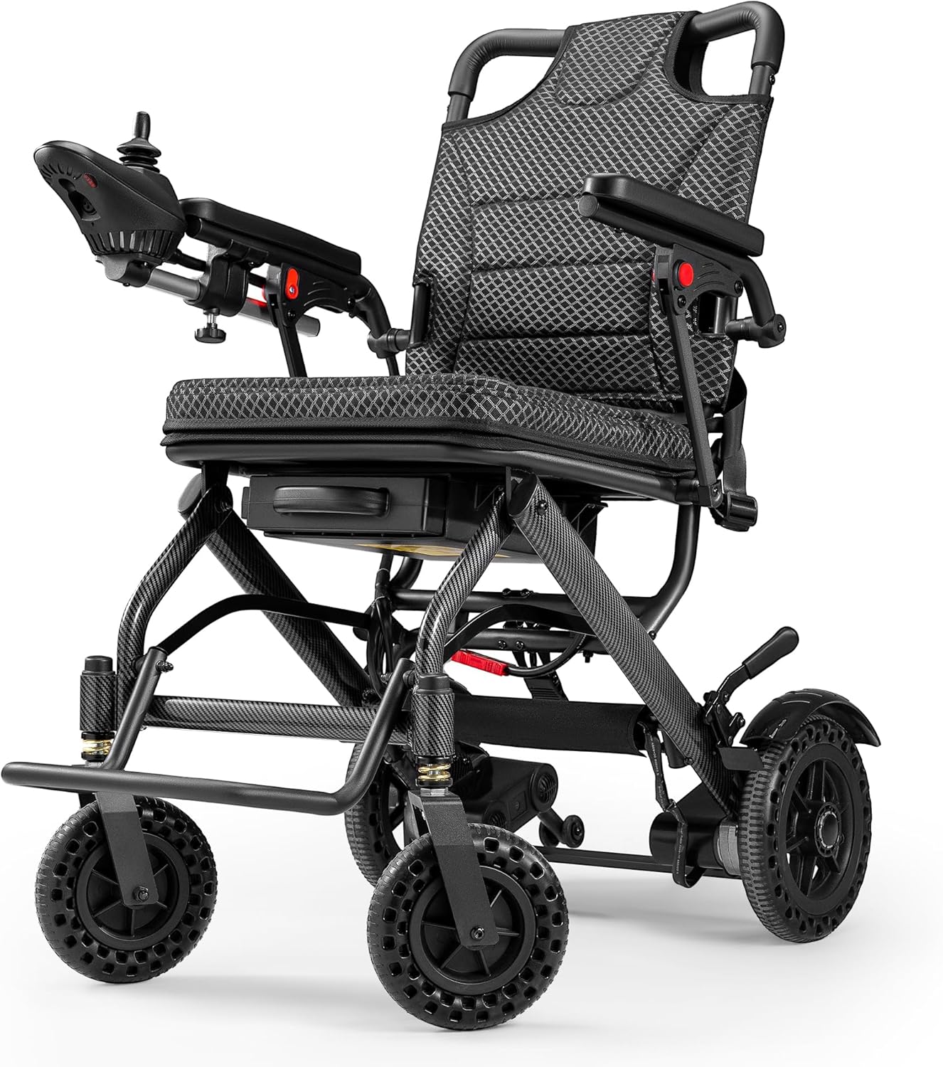 Electric Wheelchair Super Lightweight,Only 38lbs, Foldable Electric Wheelchair for Adults,Travel Size,Airline Approved,Intelligent Folding Electric Wheelchairs for Seniors, All Terrain