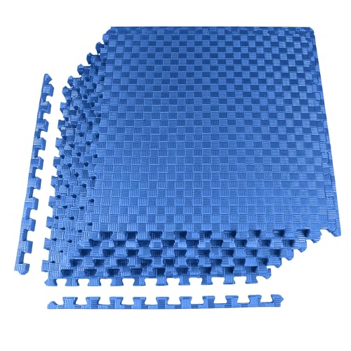 1" Thick EVA Interlocking Foam Gym Flooring Mat, 6 Tiles, Black M5857