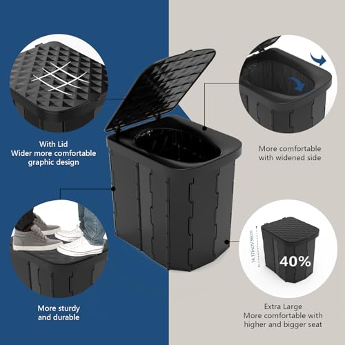 Portable Folding Camping Toilet with Lid for Adults N55353
