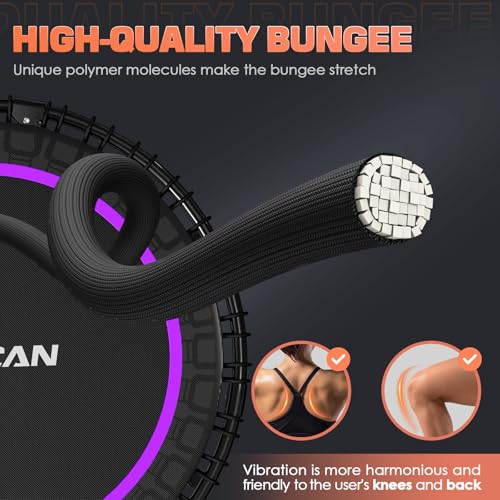 Foldable Mini Trampoline with Adjustable Foam Handle for Indoor Workout M8038