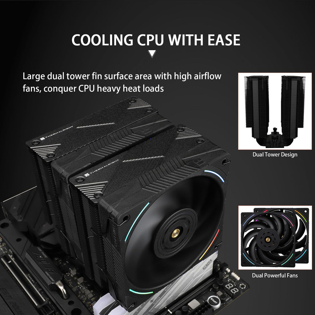 CPU Cooler with Dual PWM Fans and 7 Heat Pipes F295