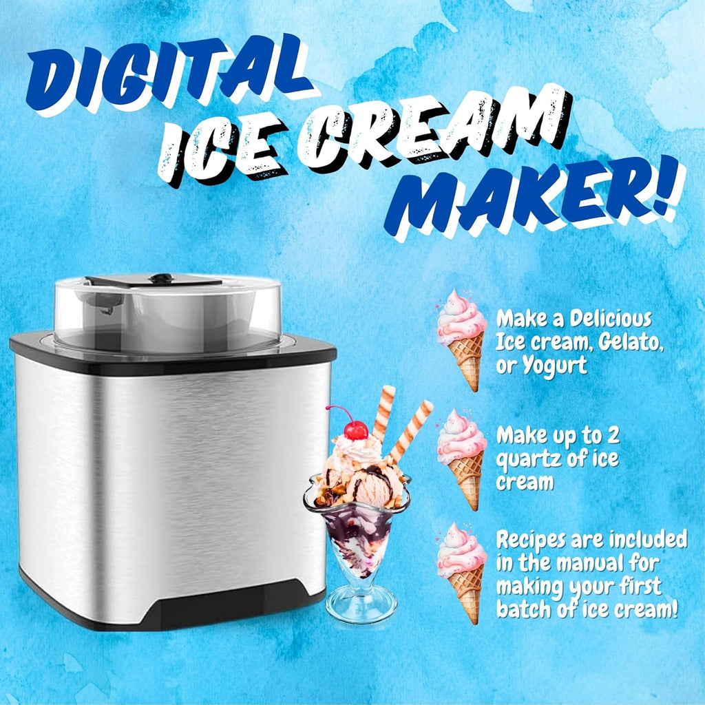 Soft Serve Ice Cream Maker with Scooper for Home X340044