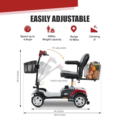 Compact 4-Wheel Mobility Scooter for Seniors and Adults T9428
