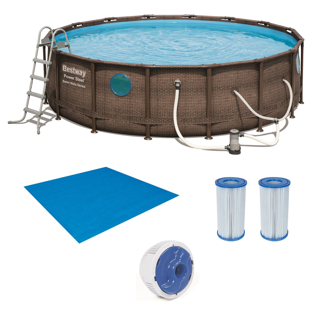 16ft x 16ft x 48in Above Ground Pool Set with Cartridge Filter D906