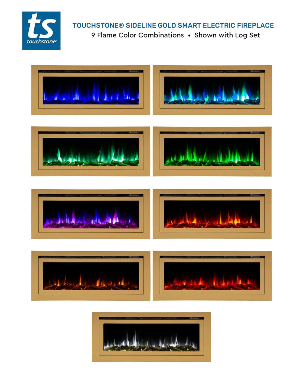 Recessed Smart Electric Fireplace 50" Z1900