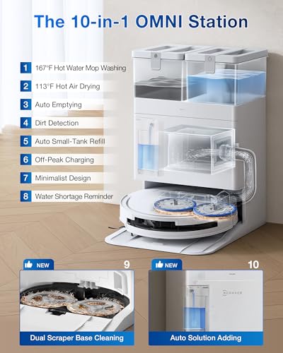 Robot Vacuum and Mop, 18500Pa Suction, Auto-Lift, Self-Emptying X838