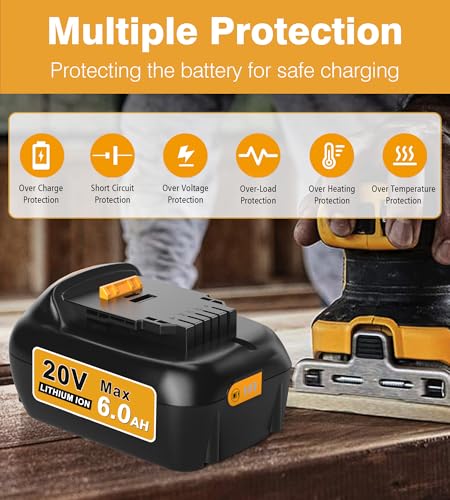 2Pack 6.0Ah Replacement Battery for 20V Cordless Power Tools Q7038