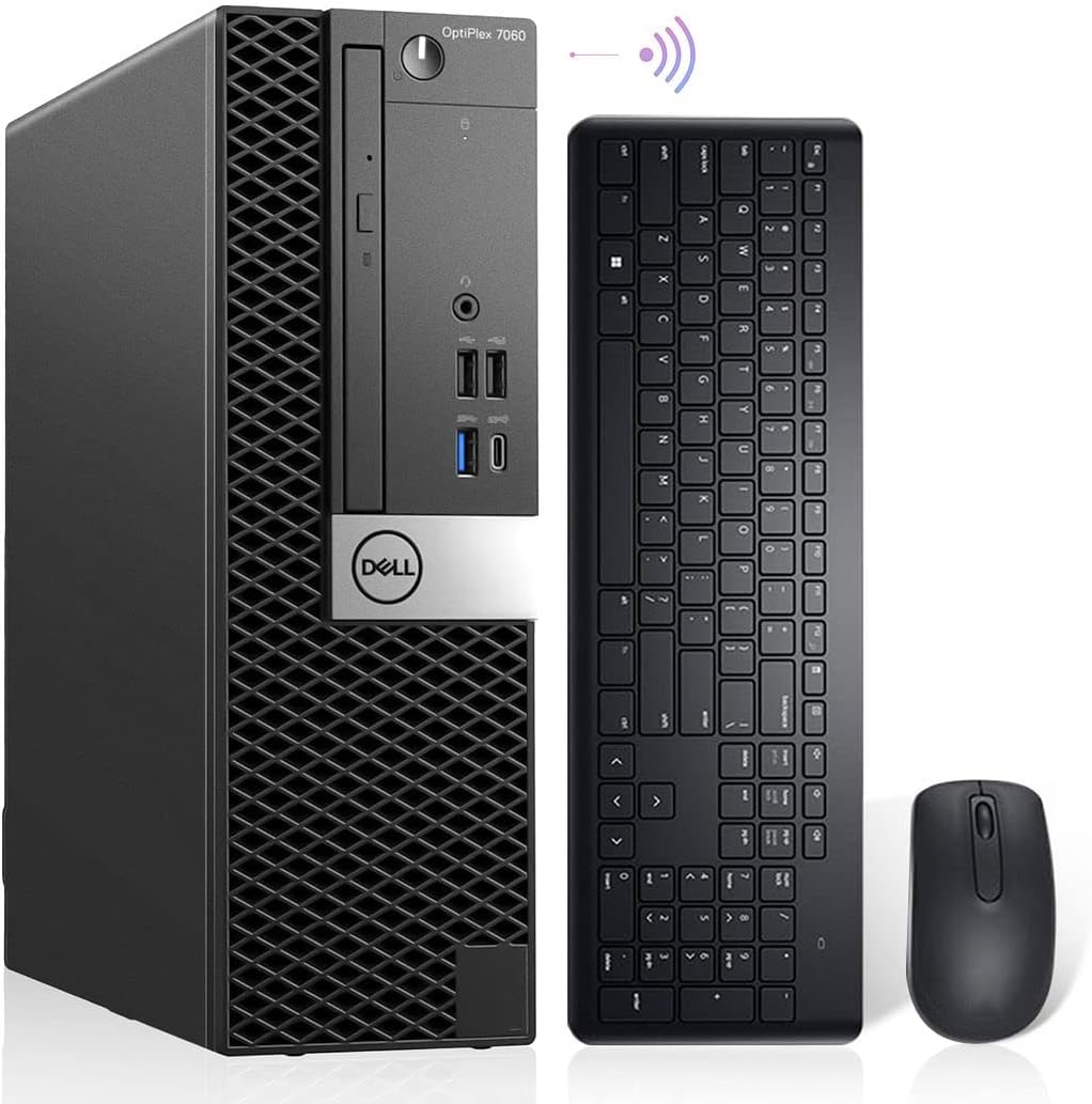 Dell OptiPlex 7060 Windows 11 Pro Desktop Computer SFF, Intel 8th Gen i7-8700 Hexa Core,32GB DDR4 Ram 512GB NVMe M.2 SSD, AX210 Built-in WIFI 6E & Bluetooth 5.2,New Wireless Keyboard & Mouse (Renewed)