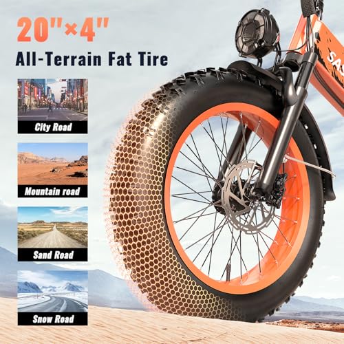 Folding Electric Bike for Adults Full Suspension, 20" Fat Tire D6225