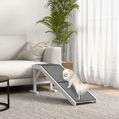 Dog Ramp for Bed with Non-Slip Carpet and Top Platform S85728