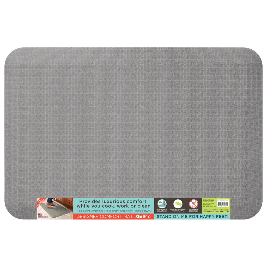 GelPro Flatweave Kitchen Floor Mat, Light Gray, 20" x 30"