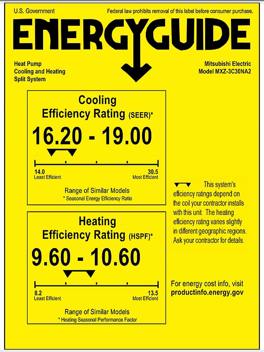 Dual Zone Ductless Mini Split Heat Pump System, 30,000 BTU, 19 SEER L6567