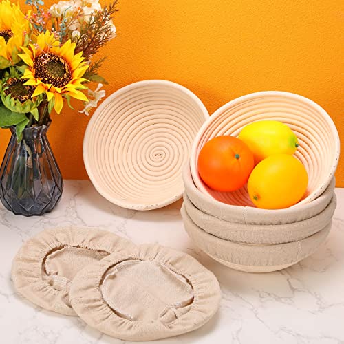 Banneton Bread Proofing Basket Round with Liners and Scrapers H690