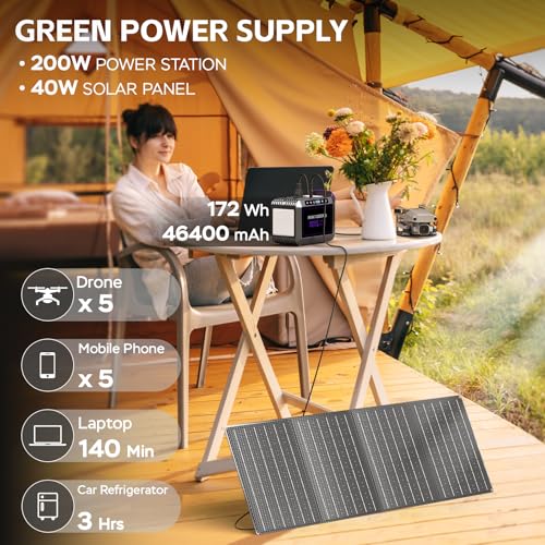 Portable Power Station 88Wh Camping Lithium Battery Solar Generator with AC Outlet S182630