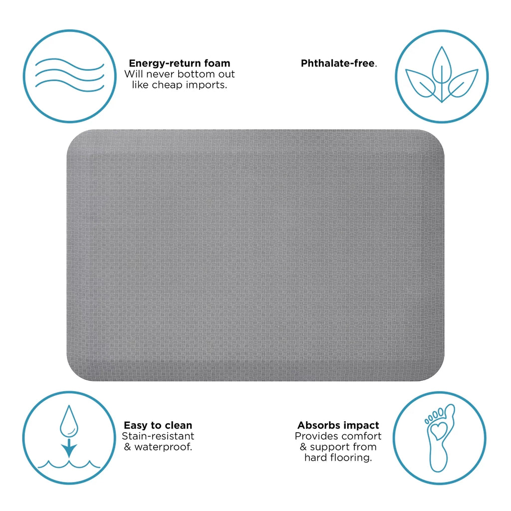 Flatweave Kitchen Floor Mat, Light Gray, 20" x 30" H533965