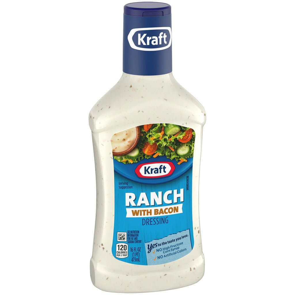 Ranch Salad Dressing with Bacon, 16 fl oz, 2-Pack T758