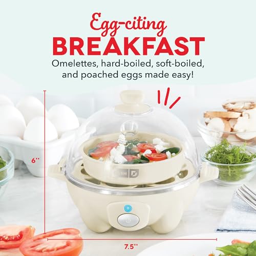 Rapid Egg Cooker for 6 Eggs, Hard Boiled, Poached, Scrambled, or Omelets, Auto Shut Off - Black O7665