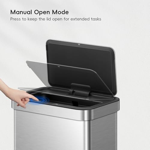 Touchless Motion Sensor Trash Can, 13.2 Gallon, Brushed Stainless Steel K748461