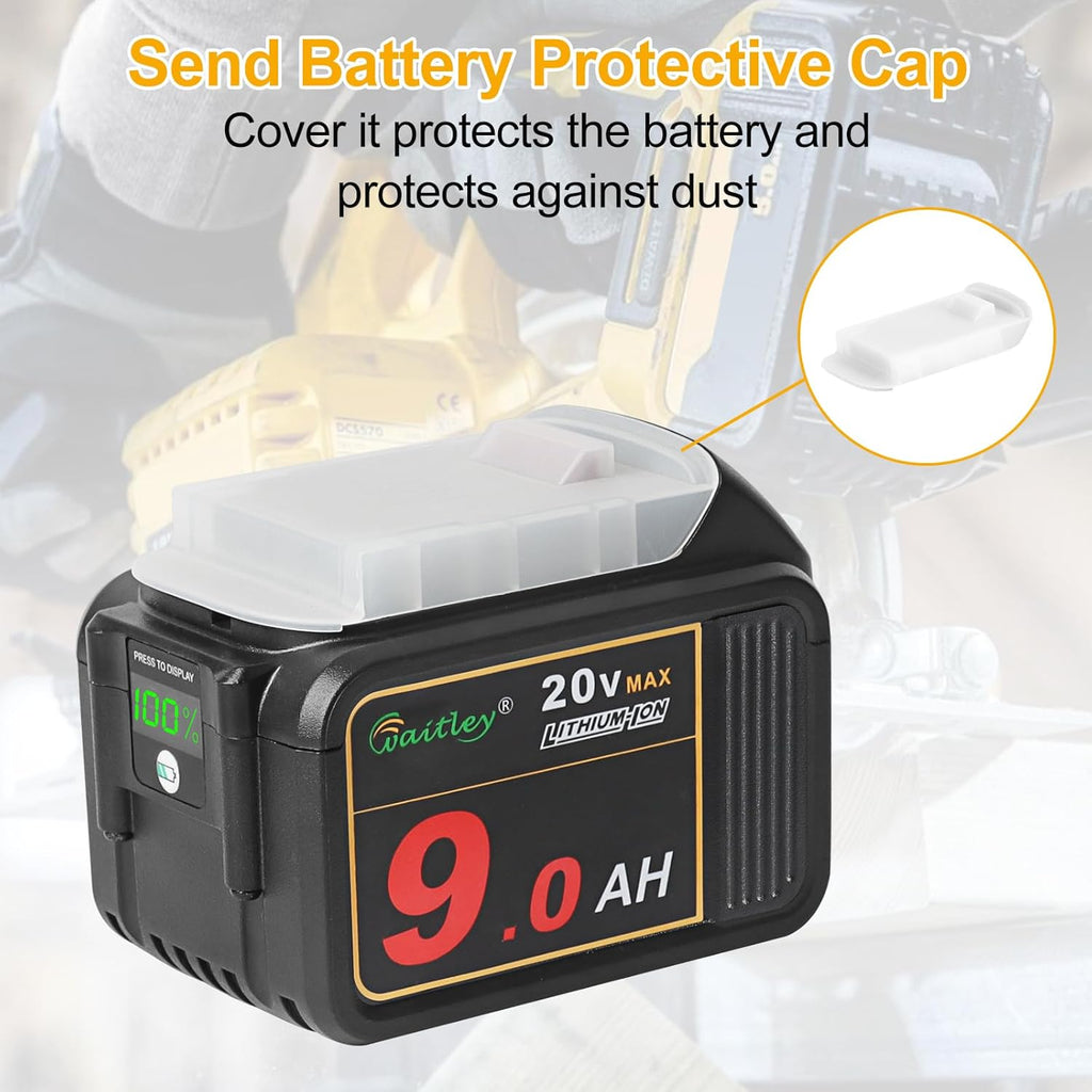2 Pack 20V 9.0Ah Replacement Battery with LED Indicator for Cordless Power Tools C11472
