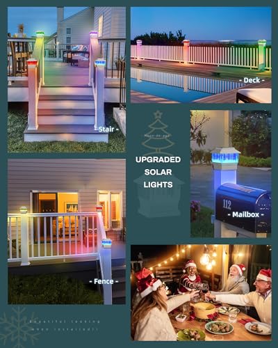 Solar Post Lights for Outdoor Deck Fence, 3 Modes, Waterproof LED B4861