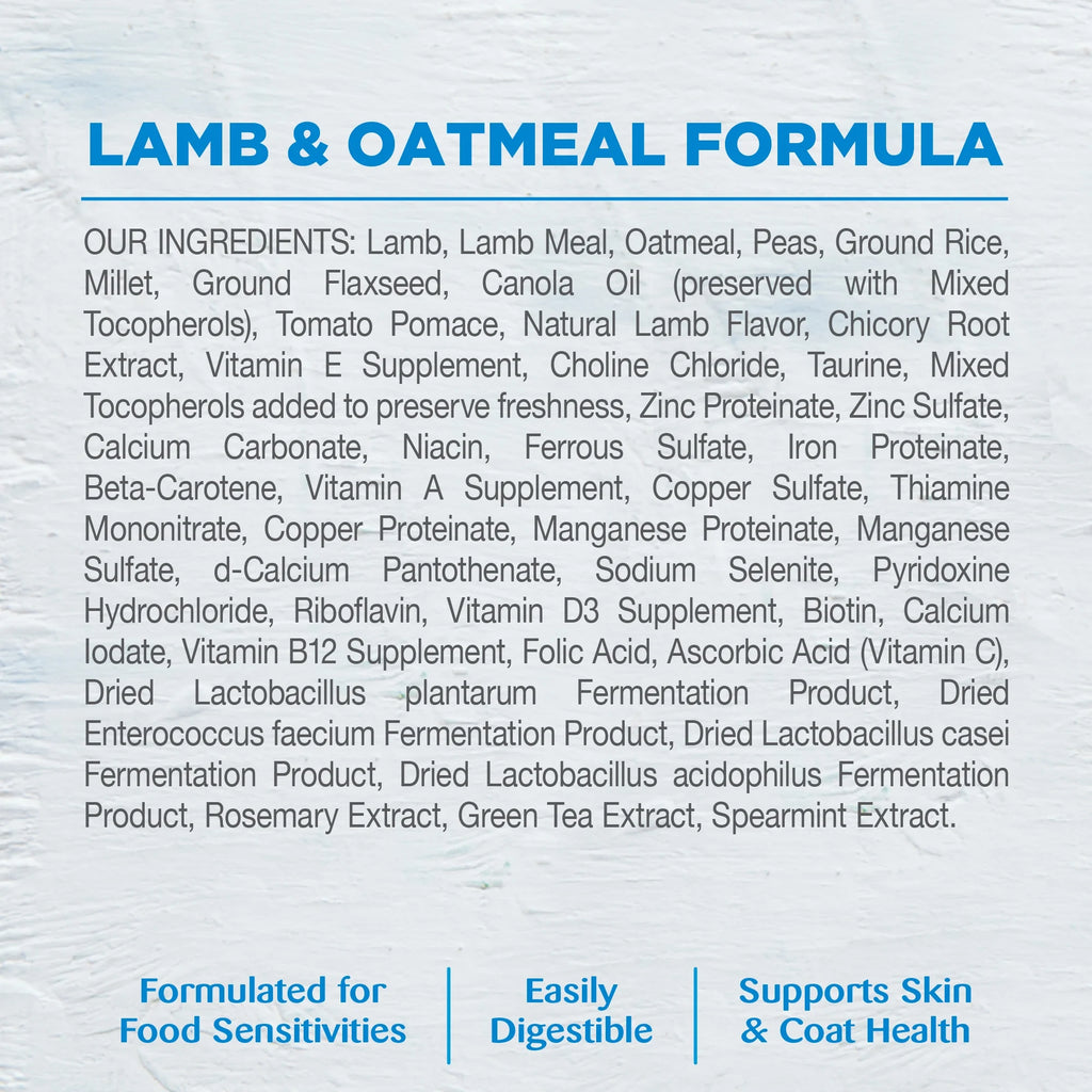 Lamb and Oatmeal Recipe Dry Dog Food, 26-Pound Bag E8006