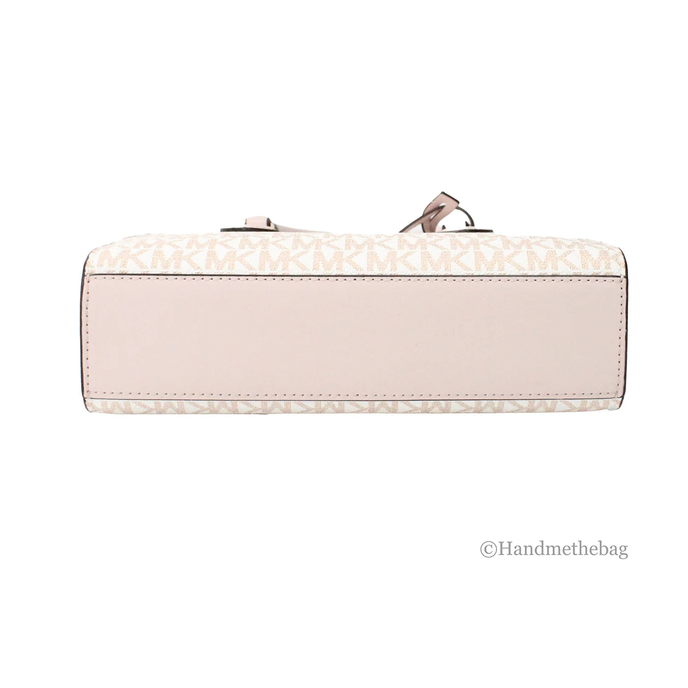 Small White Rose Gold PVC Center Zip Satchel Purse Bag I498184