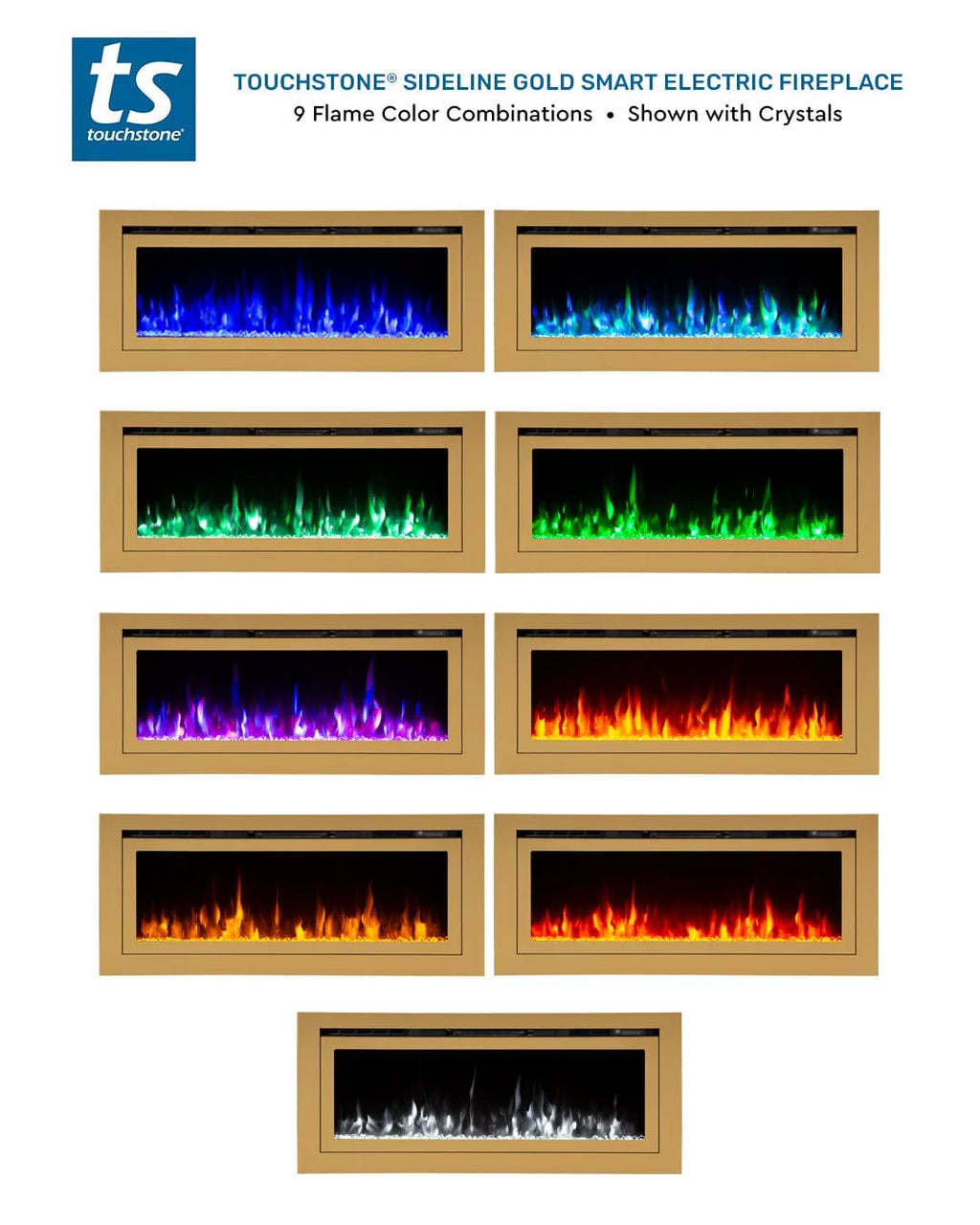 Recessed Smart Electric Fireplace 50" Z1900