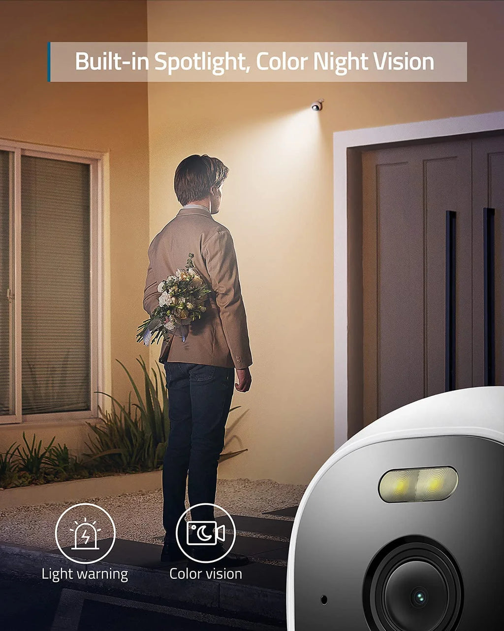 2K Wired Outdoor Surveillance Camera with Spotlight E592
