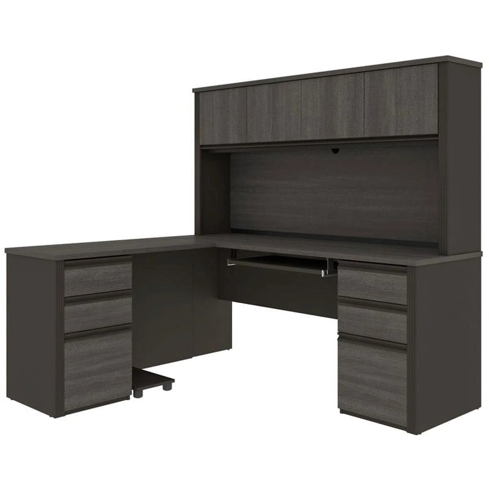 L Shaped Computer Desk with Hutch Q9139