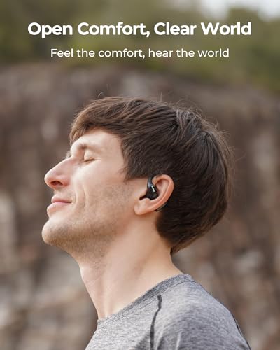 Open Ear Headphones Wireless Earbuds with 4-Mic Clear Call, 30H Playtime L15241